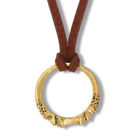 PIDAK Adjustable Ring Necklace - Portable Pendant Zamak Diameter 2.1cm Chain 60cm Fantasy Medieval Style XL Metal No Gemstone, XL, Metal, No Gemstone