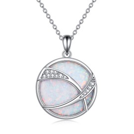 URONE Universe Planet Opal Necklace Sterling Silver Created Opal Pendant Milky Way Space Valentine's Day Jewellery Gifts for Women