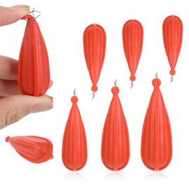 6 Pcs Fishing Practice Plugs 6 Sizes Bait Casting Practice Plug Soft PVC Bait Casting Plug Practice Plugs Weight Casting Plug for Kids Improving Casting Skills orange
