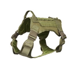 Tactical Dog Harness with Top Elastic Retention Cord - K9 Dog Training Vest No-Pull Adjustable Outdoor Training Vest - Molle System, Military Service