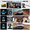 1080P 3 Channel Dash Camera for Car Front and Inside
