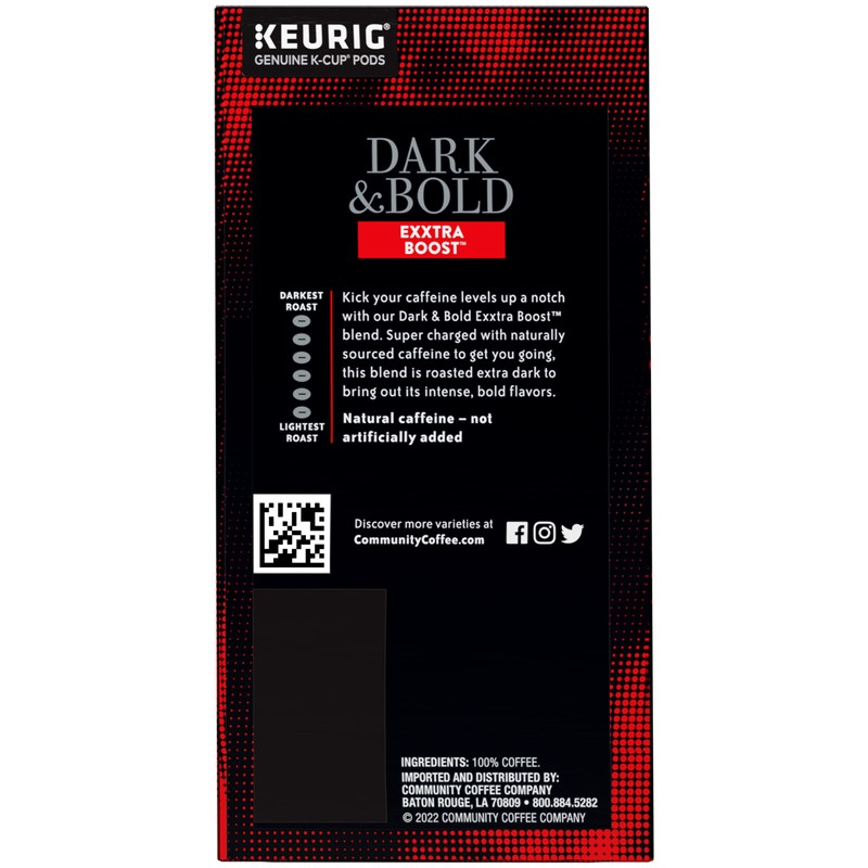 Community Coffee Dark & Bold Exxtra Boost 24 Count Coffee
