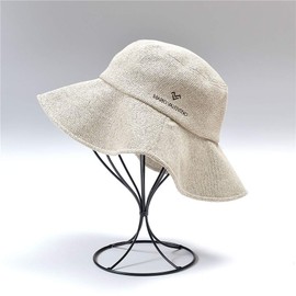 Mario Valentino Women's Hat, 100% Silk, Wide Brim, UV Protection, Foldable, Made in Japan, Fashionable, beige