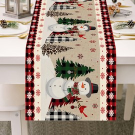 1 Pcs Christmas Table Runner, Christmas Table Runners, Christmas Table Runners For Dining Table, Christmas Table Decoration, For Indoor Outdoor Home Holiday Party Decor(33 X 185 Cm)