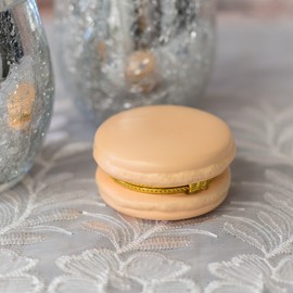 Two's Company Peach Macaron 2.25 Inch Ceramic Limoge Style Trinket Box