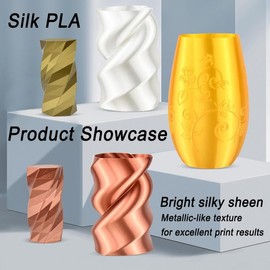 Sequin XQT PLA Filament 1.75mm Metallic Colors,3D Printer Filament 1kg Spool, Dimensional Accuracy +/- 0.02mm, Fits Most 3D Printers (Metallic White)