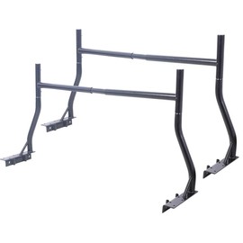 1000 LBS Adjustable Truck Contractors Rack Ladder Pickup Kayak Lumber Rack Side Bar Long Cab - option: Black + Steel-2