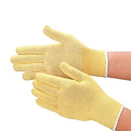 Otafuku Gloves, Cut Resistant Gloves, Aramid Gloves, Thin (10 Gauge, Cut Level 3, Anti-Slip: PVC) #811 Free