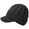 KUYOU Unisex Knitted Beanie Cap Winter Cap Hat with Peak,