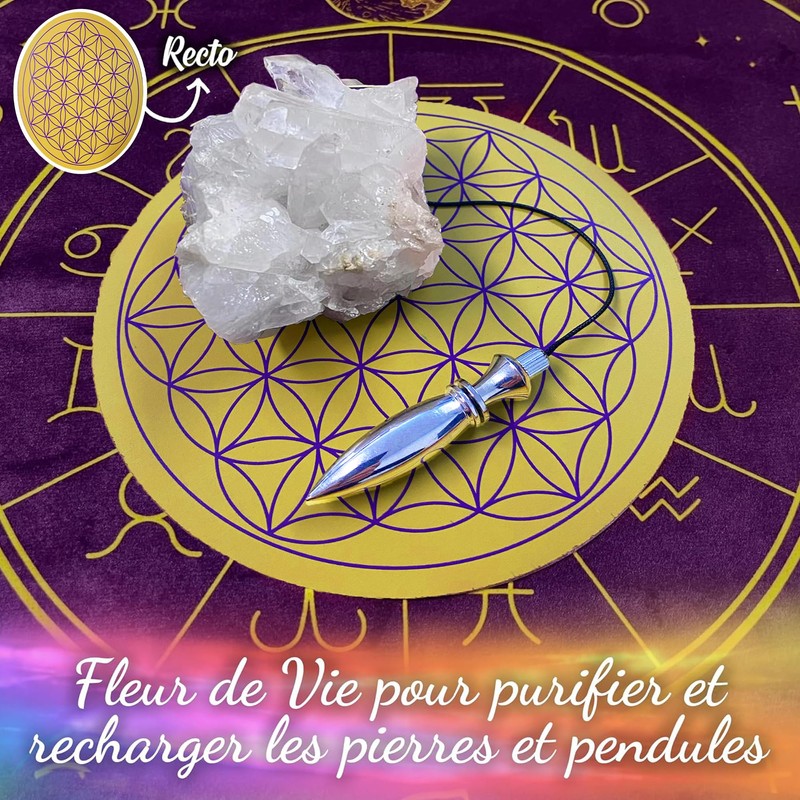 Wooden Flower of Life for Reloading Stones and Pendulums Divinatory