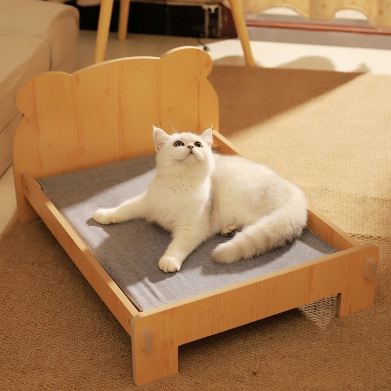 OKONOS Wooden Pet Bed Elevated Cat and Dog Bed Frame