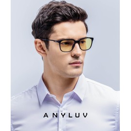 ANYLUV Blue Light Glasses for Men, Computer Gaming Glasses men, Stylish Anti Eyestrain Blue Light Blocking Glasses Men