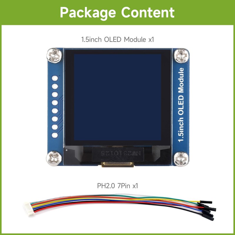 Waveshare 1.5inch OLED Display Module 128x128 Pixels 16-bit Grey Level