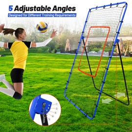 JOGENMAX 7x4 FT Volleyball Rebounder Net,Baseball Training Equipment Pitchback Net,Volleyball Net for Backyard with 5 Angles Adjustable for Baseball Softball &Lacrosse Pitching Throwing and Catching