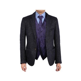 Epoint EGD1B02B-3XL Medium Purple Patterns Microfiber Dress Tuxedo Vest Neck Tie Set Presents For Designer