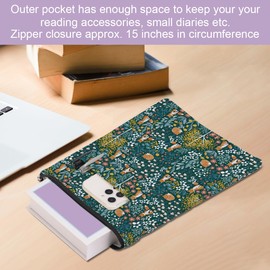 Book Sleeve Book Cover Waterproof Book Protector with Zipper Bookish Gifts Bookworm Gifts Women Student Sisters Daughter Teacher Book Club Book Lovers Gifts, Forest Fox Stuff Fox Gifts for Fox Lovers