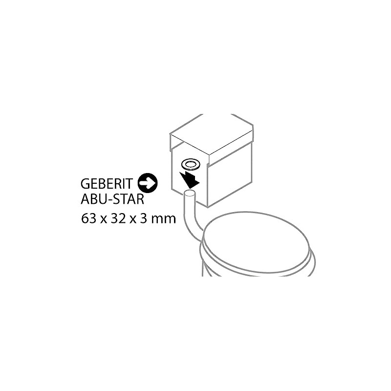 Sanitop-Wingenroth Cistern Gasket Set, 2 Piece Set, Rubber Bell Seal