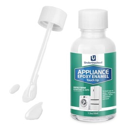 Appliance Paint White Touch Up Paint Pen for Refrigerators, Washers, Dryers, Dishwashers, Microwave Oven Specialty Appliance Touch Up Enamel Acrylic Water-Based High-Gloss White Quick Drying 1.5oz