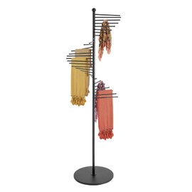 Scarf Display Rack, Spiral Display Organizer, Freestanding Scarf Rack for Store Towel Tie Belt Pants Hanging for Commercial Clothing Retailers (Black)