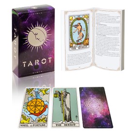 IXIGER Tarot Cards Deck with Guidebook,78 Classic Tarot Cards Deck Standard Size 4.75" x 2.76",Riginal Tarot Card Decks for Beginners and Expert,Future Telling Cards Game.