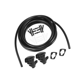 Partuto Front Windshield Washer Hose Kit Fit for Jeep Grand Cherokee with 3 Meter Washer Fluid Hose 12 Pcs Hose Connectors - Pack of 15 Black Replacement