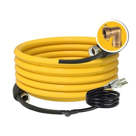 UTOOL 30 FT Heated Water Hose for RV Camper with 90 Degree Elbow, NSF 372 Drinking Water Certified Garden Hose, Automatic Thermostat Antifreeze Protection to -40°F, 5/8" ID, 3/4" GHT Adapter