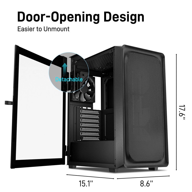 DARKROCK EC2 Black ATX Mini-ITX Mid Tower PC Case w/