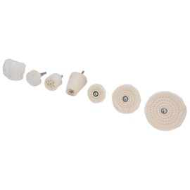 Kit de Rueda de Pulido de 7 Piezas, Taladro de Pulido de Franela de Algodón con Vástago de 1/4 Pulgadas para Pulido de Vidrio Metálico