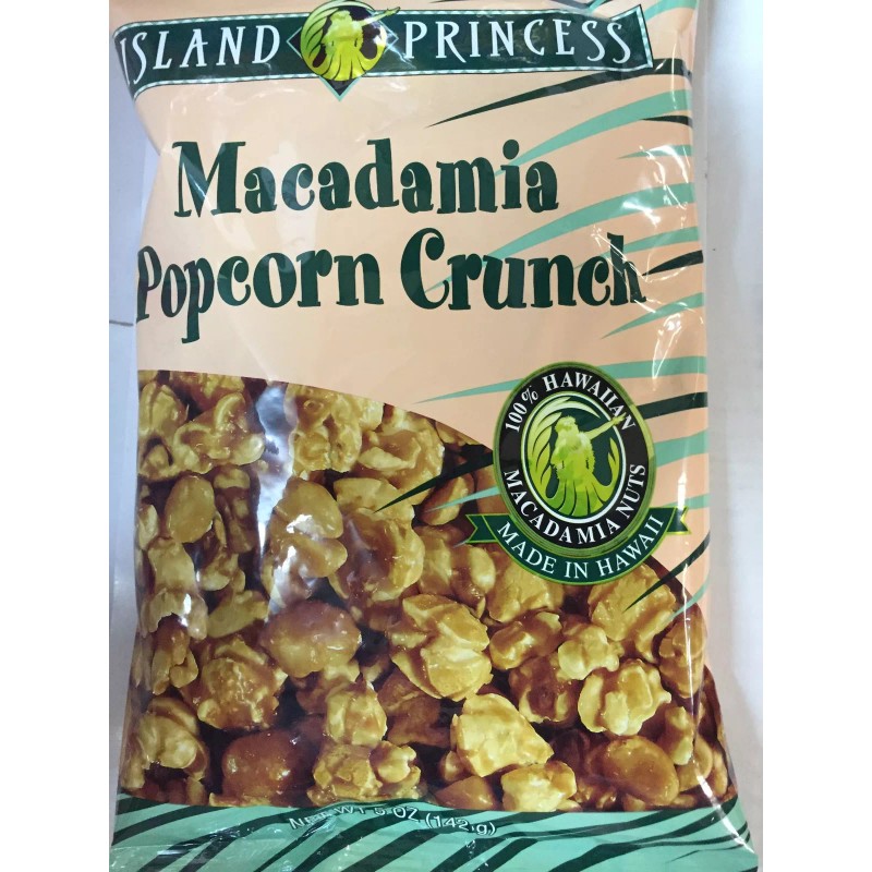 Island Princess Macadamia Caramel Popcorn Crunch 5oz (6 pack)