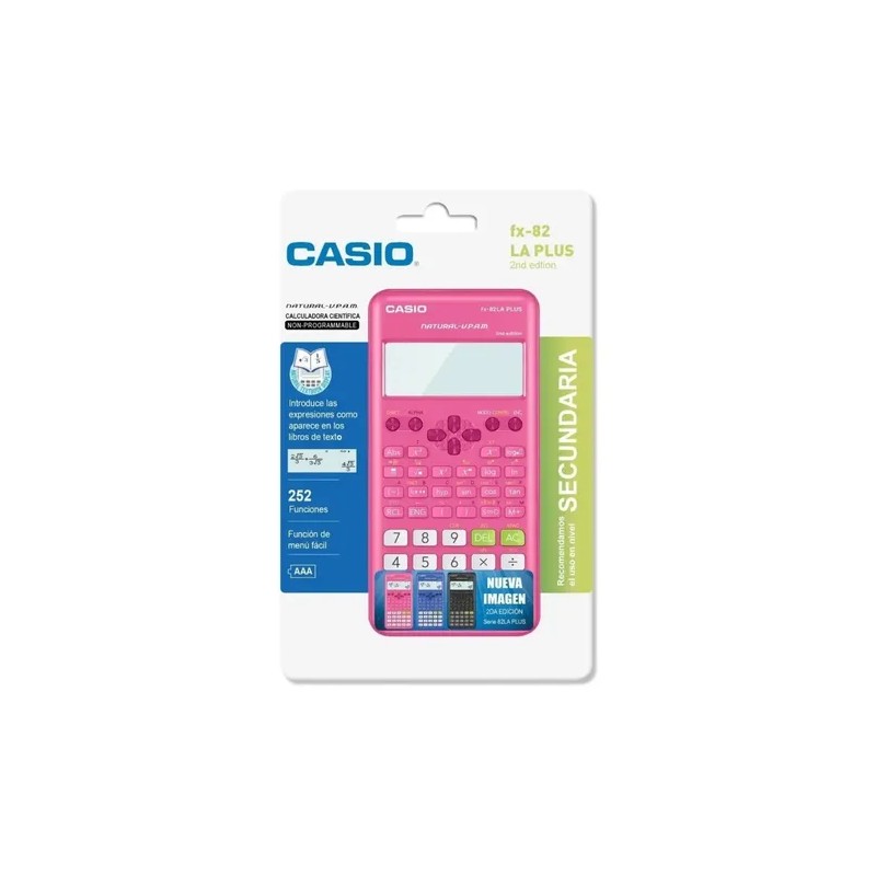 Calculadora Cientifica Casio Fx-82la Plus2 252 Funciones Color Rosa