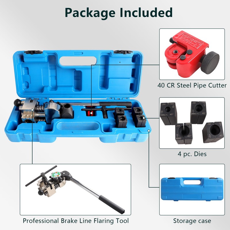 Amerbm Professional Brake Line Flaring Tool, 45 Degree Set, Single