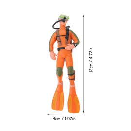 Deep Sea Diver Model Train Toy Diver with Hose Action Figure: 2Pcs Mini Scuba Diver Figurine Miniature Swimmers Toy Diver Landscape Ornament for Fish Tank Aquarium Bibletoys House Ornaments