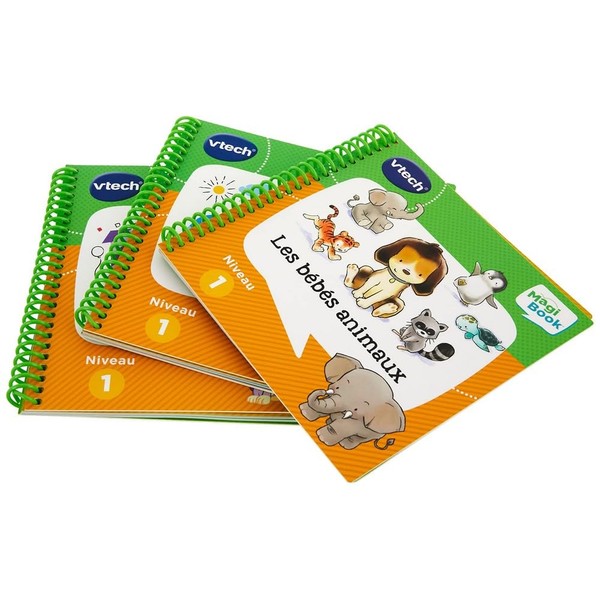VTech - MagiBook, Pack of 3 Educational Books Level 1 My First Learning of Kindergarten, Illustrated and Interactive Pages, Gift for Girls and Boys aged 2 to 5 Years - Content in French