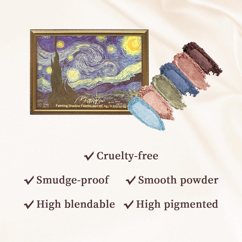MilleFée Painting Shadow Palette 08 The Starry Night, Eyeshadow Palette,