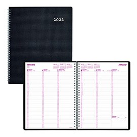 Brownline DuraFlex Weekly Planner 2022, 12 Months, January to December, Double Wire, 11 x 8.5 Inches, Black (CB950V.BLK-22)