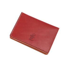 ZARIO-GRANDEE Pass Case, Genuine Tochigi Leather, Bi-Fold, Commuter Pass Case, ZAG-0019, Red x Camel