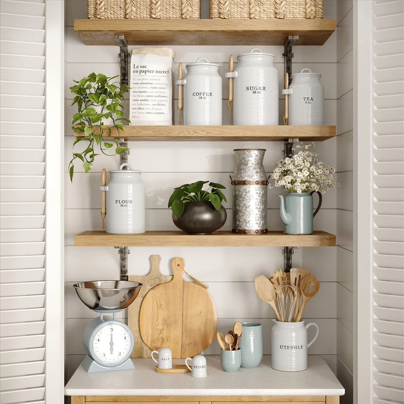 Barnyard Designs Canister Set for Kitchen Counter, Coffee Tea Sugar