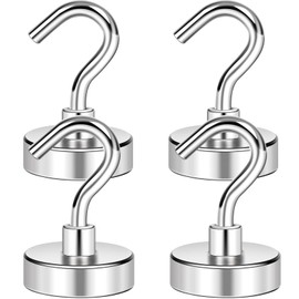 LOVIMAG Strong Magnetic Hooks Heavy Duty, 40lbs Magnet Hooks for Cruise Cabin, Strong Magnets for Hanging, Refrigerator, Locker Accessories, Cruise Ship Essentials Must Haves, Kitchen, Office- 4 Pcs