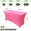Obstal 4Ft Stretch Spandex Table Cover for Standard Folding Tables