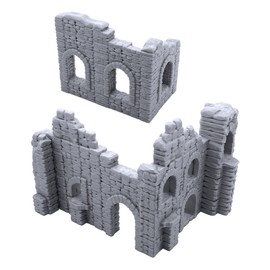 EnderToys Battle Ruined Walls, Terrain Scenery for Tabletop 28mm Miniatures Wargame, 3D Printed and Paintable