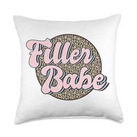 Filler Babe Leopard Nurse Injector & Med Spa Pun Filler Babe Medical Spa Leopard Nurse Injector Throw Pillow, 18x18, Multicolor