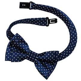 Retreez moderno Mini Lunares Woven PRE-TIED Boy 's de microfibra lazo, blanco, azul marino, (Navy Blue With White Dots)