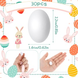 30 Pcs Mini White Wooden Eggs 7/8 Inch Fake Easter Eggs Unfinished Wren Egg for Toddler Kids DIY Crafts Painting Nesting Boxes Kitchen Play Game Easter Party Favors, Smooth and Ready to Decorate