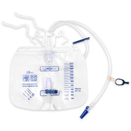 Urinary Drainage Bag, Urine Bag with 2000 mL Volume, 48"Unisex Precision Drainage Tube, Clips and Hanging Hook, Professional Urinary Bag，Catheter Bags for Home and Hospital Use (3 Pack)