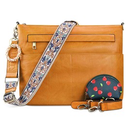 K I T A T U Women's Shoulder Bag, Crossbody Bag, Shoulder Bag, Tote Bag, Women's Bag, Large Capacity, Lightweight, Lightweight, Cute, Work, School, Business, Popular, Adjustable Length, Camel