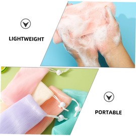 OHPHCALL 5pcs Foaming Soap Bags Exfoliating Mesh Pouches for Travel Lightweight Drawstring Design Gentle Skin Care Multi-color Options