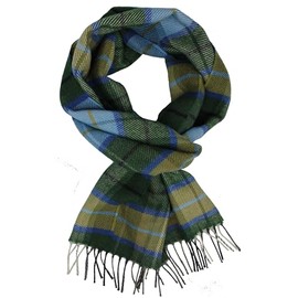 Rotfuchs Winter Scarf & Warm Checked Fashionable Multiple Colours Wool Made in Germany, Green, blue, beige