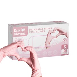 Eco Gloves SoftTouch™ BLUSH Pink Disposable Gloves 4 mil | Latex-Free, Powder-Free for Salon, Medical, Cleaning, Foodservice (100, Medium)