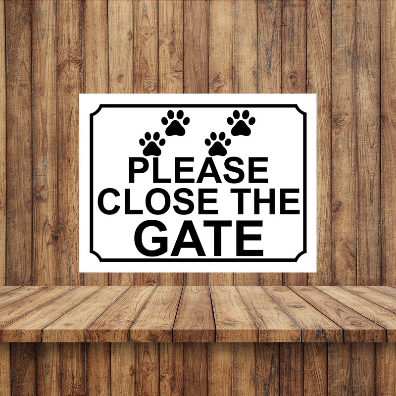 Shawprint PLEASE CLOSE THE GATE METAL SIGN PAW THEME 150MM