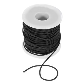 sourcing map 1.5mm Elastic String Cord Elastic Thread Beading String Cord for Jewelry Making Necklace Bracelet Beading, 54 Yards Black